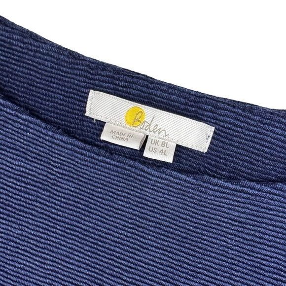 4 Long Boden navy blue Ellen Ottoman dress long sleeves pockets shift ribbed - Picture 5 of 16